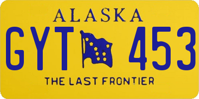 AK license plate GYT453