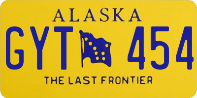 AK license plate GYT454