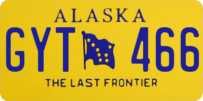 AK license plate GYT466