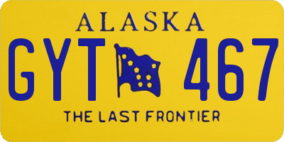 AK license plate GYT467