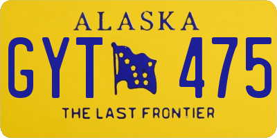 AK license plate GYT475