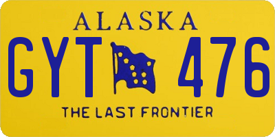 AK license plate GYT476