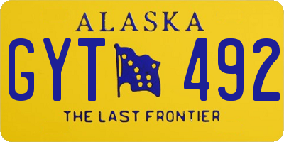 AK license plate GYT492