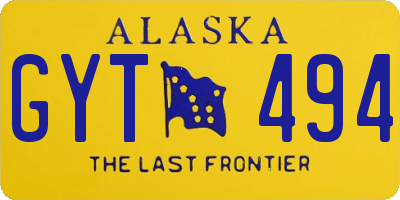 AK license plate GYT494