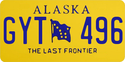 AK license plate GYT496