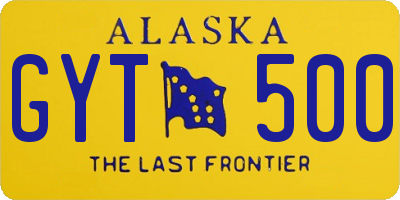 AK license plate GYT500