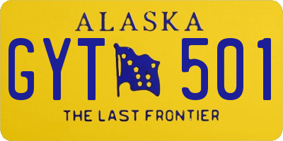 AK license plate GYT501