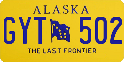 AK license plate GYT502