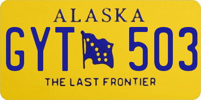 AK license plate GYT503