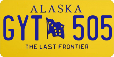AK license plate GYT505