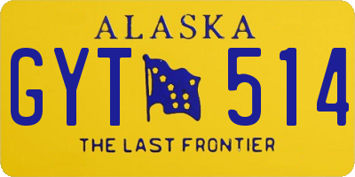 AK license plate GYT514