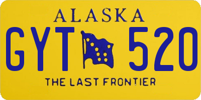 AK license plate GYT520