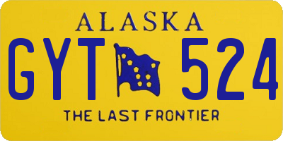 AK license plate GYT524