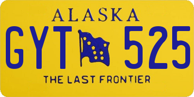 AK license plate GYT525