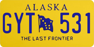 AK license plate GYT531