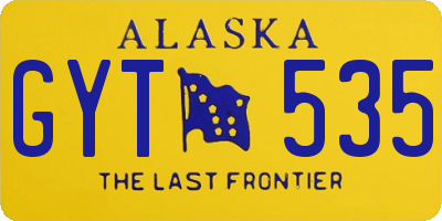 AK license plate GYT535