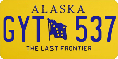 AK license plate GYT537