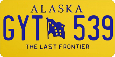 AK license plate GYT539