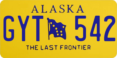 AK license plate GYT542