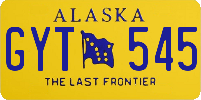 AK license plate GYT545