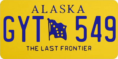 AK license plate GYT549