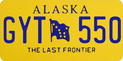 AK license plate GYT550
