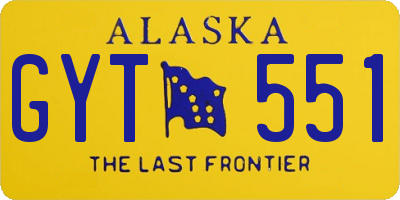 AK license plate GYT551