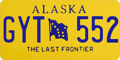 AK license plate GYT552