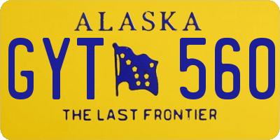 AK license plate GYT560