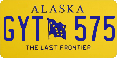 AK license plate GYT575