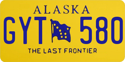 AK license plate GYT580