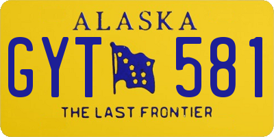 AK license plate GYT581