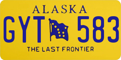 AK license plate GYT583