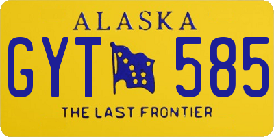 AK license plate GYT585