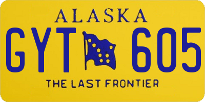 AK license plate GYT605