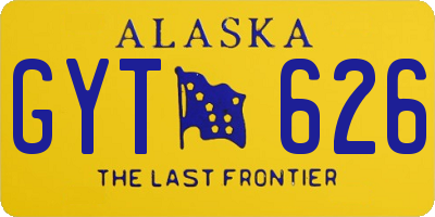 AK license plate GYT626