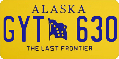 AK license plate GYT630