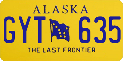 AK license plate GYT635