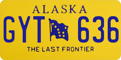 AK license plate GYT636