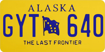 AK license plate GYT640