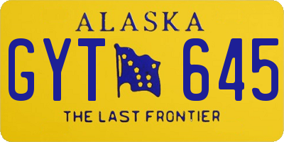 AK license plate GYT645