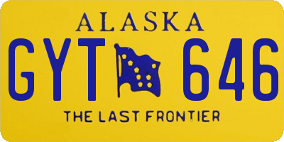 AK license plate GYT646