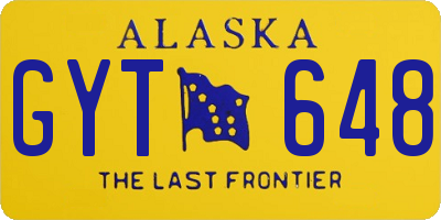 AK license plate GYT648