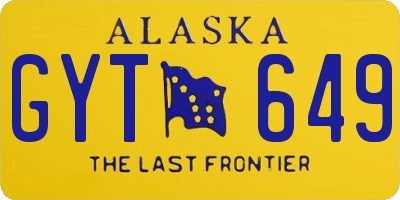 AK license plate GYT649