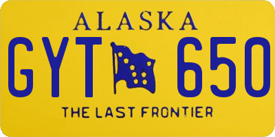 AK license plate GYT650