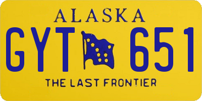 AK license plate GYT651