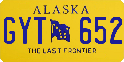 AK license plate GYT652