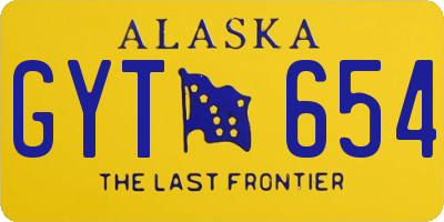 AK license plate GYT654