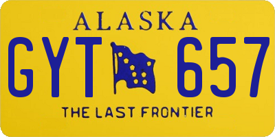 AK license plate GYT657