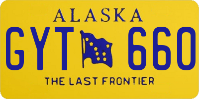 AK license plate GYT660